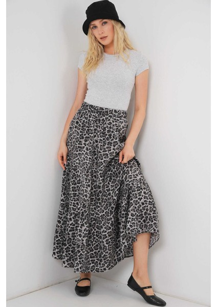 Kadın Etek 8053 Siyah Leopar fiyatları