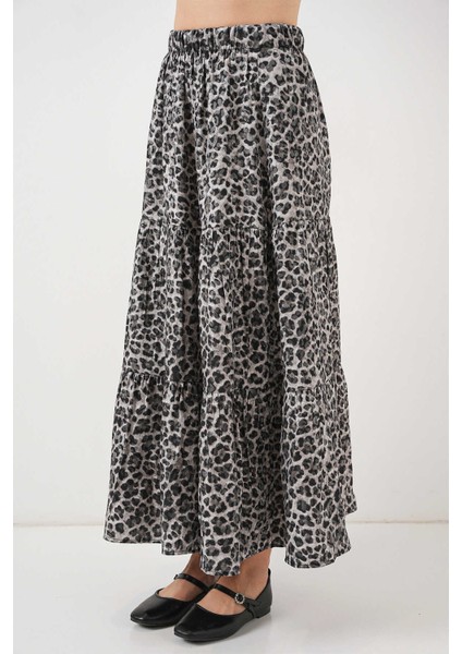 Kadın Etek 8053 Siyah Leopar fırsatları