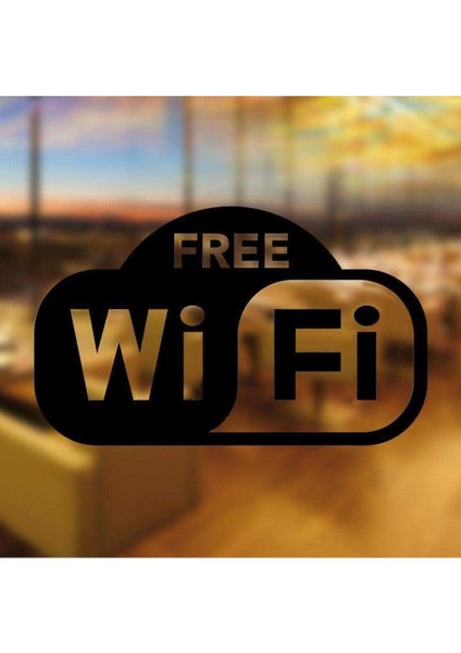 Free Wifi Restaurant Kafe Cafe Bar Duvar ve Cam Özel Yeni Sticker, Çıkartma, Etiket