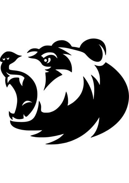 Kükreyen Ayı Yan Sticker 20 x 18 cm