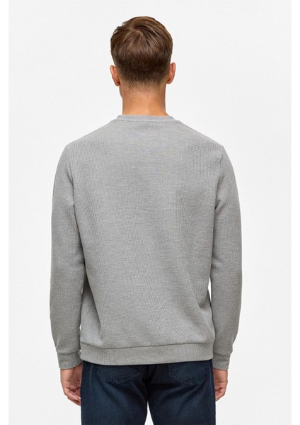 O Yaka Waffle Erkek Sweat SW2013700005 Gri fırsatları