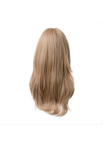 Kadınlar Için Kimyasal Elyaf Peruk Uzun Düz Dalgalı Sekiz Patlama Kadınlar Uzun Kıvırcık Saç Keten Peruk Günlük Kullanım (Yurt Dışından)