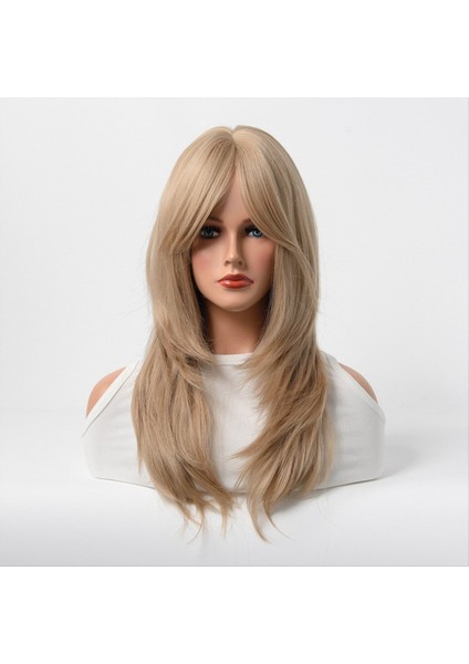 Kadınlar Için Kimyasal Elyaf Peruk Uzun Düz Dalgalı Sekiz Patlama Kadınlar Uzun Kıvırcık Saç Keten Peruk Günlük Kullanım (Yurt Dışından) modelleri