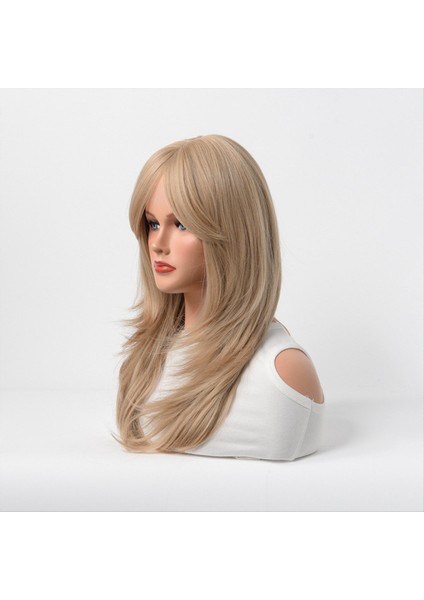 Kadınlar Için Kimyasal Elyaf Peruk Uzun Düz Dalgalı Sekiz Patlama Kadınlar Uzun Kıvırcık Saç Keten Peruk Günlük Kullanım (Yurt Dışından) fırsatları