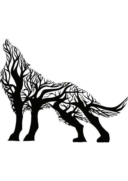 Kurt Ağaç Duvar Dekor Sticker 40 x 32 cm