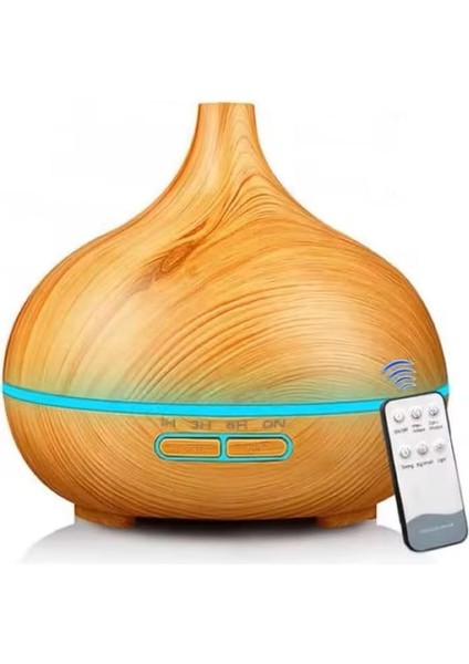 Kumandalı Oda Nemlendirici, Difüzör Buhar Ultrasonik Hava Nemlendirici, Aromatik Oda Kokusu 7 Renk LED Işıklı, 550 ml