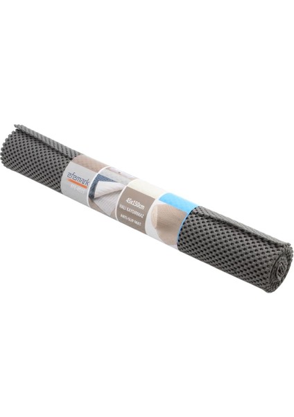 Mark Anti - Slip Mat 45 x 150 cm Örme Desen Leke Tutmaz Halı Kaydırmaz, Antrasit