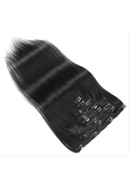 14 Inç Klip Uzantılarda Insan Saçı Klips Düz Saç Uzantıları Dikişsiz Cilt Atkı Klipsli Saç Parçaları (Yurt Dışından) fiyatları