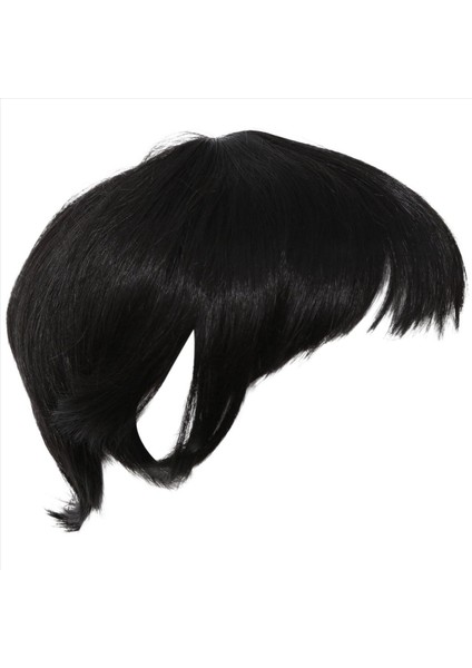 Erkek Kısa Düz Siyah Günlük Hayat Tam Peruk (Yurt Dışından)