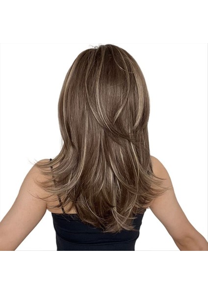 Kadınlar Için Omuz Uzunluğu Peruk Katmanlı Sentetik Lifler Kahverengi Karışık Sarışın Peruk Konforlu Kapak ve Ayarlanabilir Boyut (Yurt Dışından) fiyatları