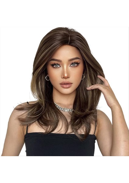 Kadınlar Için Omuz Uzunluğu Peruk Katmanlı Sentetik Lifler Kahverengi Karışık Sarışın Peruk Konforlu Kapak ve Ayarlanabilir Boyut (Yurt Dışından) fırsatları