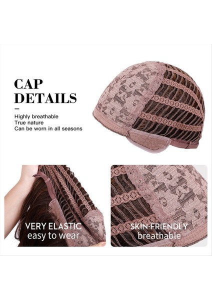 Kadınlar Için Omuz Uzunluğu Peruk Katmanlı Sentetik Lifler Kahverengi Karışık Sarışın Peruk Konforlu Kapak ve Ayarlanabilir Boyut (Yurt Dışından) indirimleri