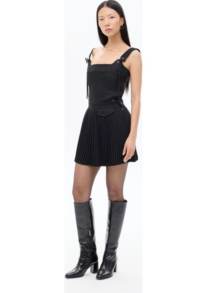 Pileli Kadın Etek ETK01102 Siyah fiyatları