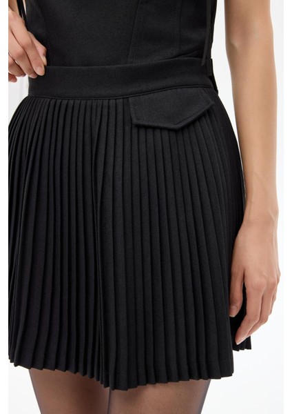 Pileli Kadın Etek ETK01102 Siyah fırsatları