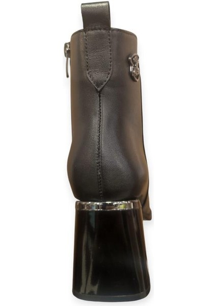 2552003K Kalın Topuk Sivri Klasik Deri Kadın Bot indirimleri