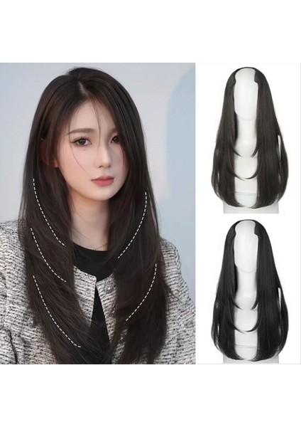 Koyu Kahverengi Sentetik Kadın Stil Uzun Saç Ekstra Uzun Saç Sentetik Peruklar Katmanlı Uzantılar Kafa Saçını (Yurt Dışından) fırsatları