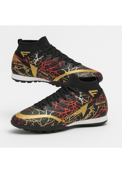 Erkek Likralı Çoraplı Halısaha Spor Ayakkabı- Siyah Altın fırsatları