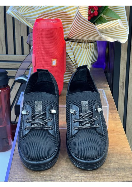 Kadın Bağcıklı Günlük Babet-Siyah