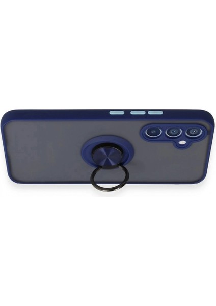 Samsung Galaxy A34 5G Kılıf Montreal Yüzüklü Silikon Kapak - Lacivert modelleri