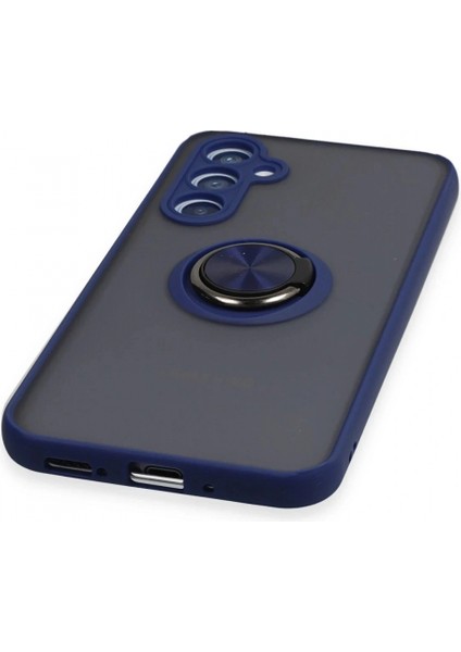 Samsung Galaxy A34 5G Kılıf Montreal Yüzüklü Silikon Kapak - Lacivert indirimleri