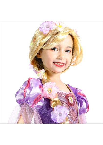 Büyülü Rapunzel Büyük Örgü Peruk Rapunzel Prenses Peruk ile Çiçek Peruk Kızlar Için Performans Çocuklar Cos Parti (Yurt Dışından) fiyatları