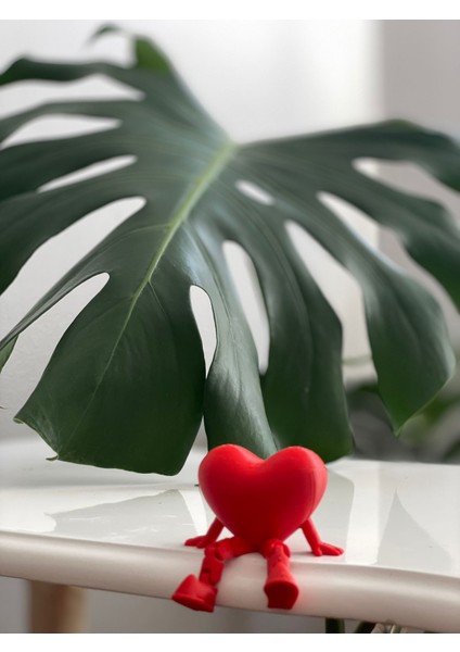 Sevimli 2'li Oturan Kalp Figürü - Dekoratif Ofis/ev Hediyesi Kırmızı modelleri