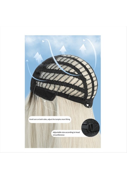 Gradyan Kalem Gri 69CM Cosplay Wig Avrupa ve Amerika Uzun Düz Saç Gradyan Renk Kafası Kaplama Peruk (Yurt Dışından) fiyatları