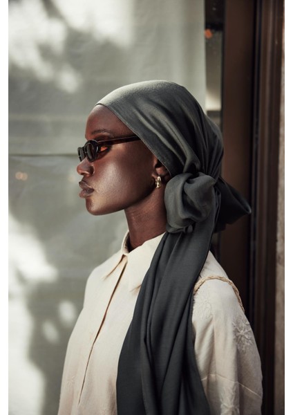 Şantuk Çift Taraflı Ipekli Şal Haki