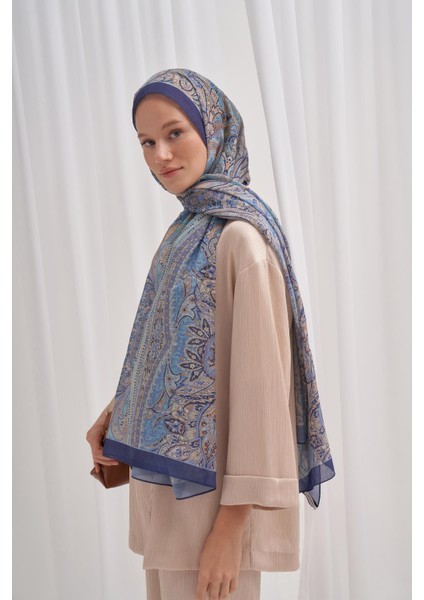 Nilla Pamuklu Şal Cappadocia Mavi