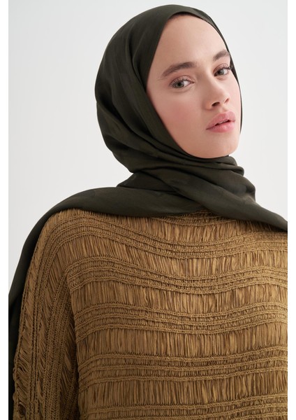 Geometrik Desen Liora Pamuk Şal Haki