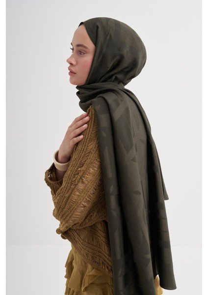 Geometrik Desen Liora Pamuk Şal Haki fiyatları