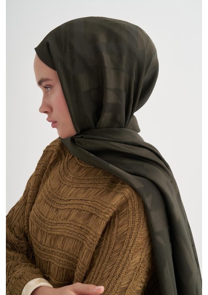 Geometrik Desen Liora Pamuk Şal Haki fırsatları