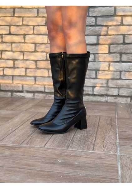 Alvessa Kadın Uzun Streç Çizme Şık Günlük Ofis Rahat Topuklu Ayakkabı Büyük Numara fırsatları