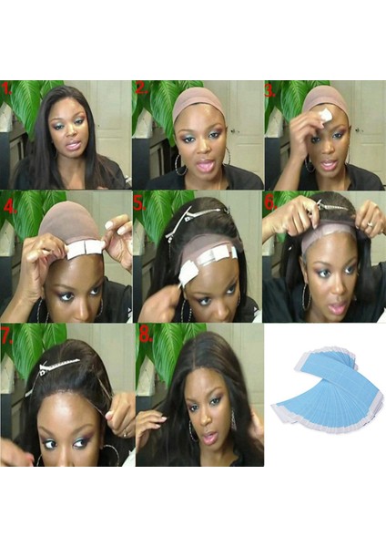 108PC/LOT Mavi Sabit Çift Bant Peruk Yapıştırıcı Genişletilmiş Saç Bant Su Geçirmez Toupee Dantel Peruk Filmi Için Slitting Hattı ile (Yurt Dışından)