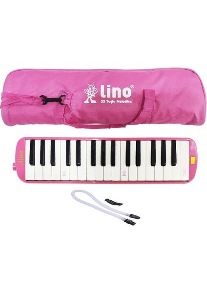 Melodika 32 Tuşlu Bez Çanta Pembe
