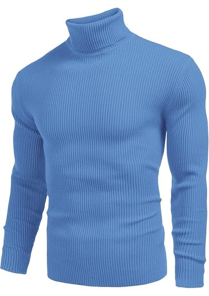 Erkek Boğazlı Slim Fit Triko Kazak – Basic Esnek Kışlık Model