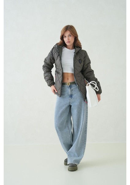 Su ve Rüzgar Geçirmez Jel Elyaflı Kapitone Cepli Spor Mont