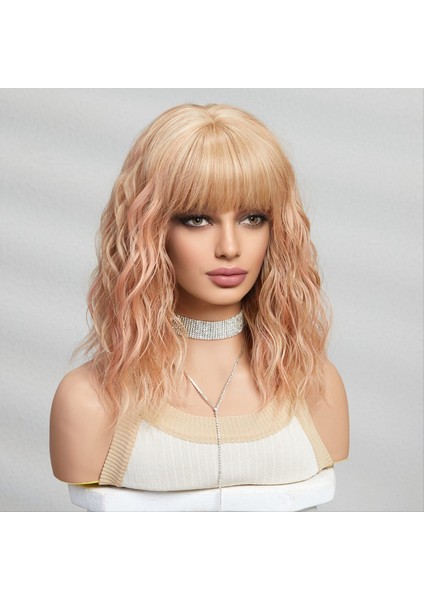 Kısa Kıvırcık Kül Sentetik Peruklar Sarışın Saç Perukları Kadınlar Için Günlük Cosplay Doğal Peruk-D (Yurt Dışından) modelleri