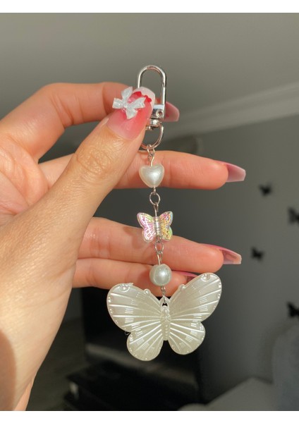Sedef Kelebekli Çanta Charmı