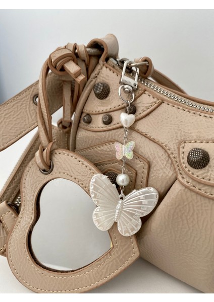 Sedef Kelebekli Çanta Charmı modelleri
