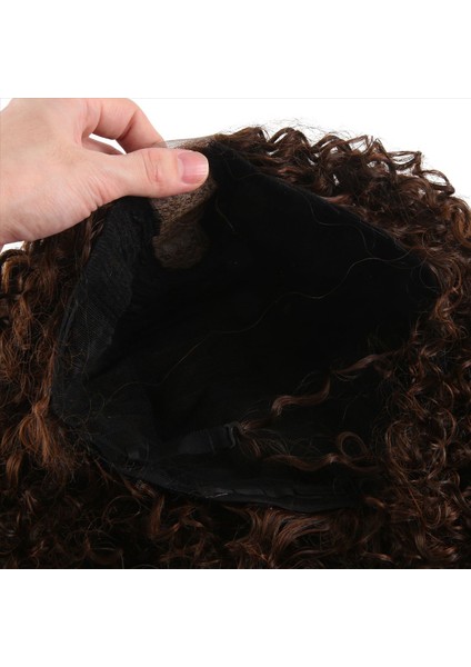 Avrupa ve Amerikalı Kadınlar 16INCH Kıvırcık Saç Kimyasal Elyaf Küçük Alan El Dokunmuş Peruk Kahverengi Kadın Dantel Ön Peruklar (Yurt Dışından) fırsatları