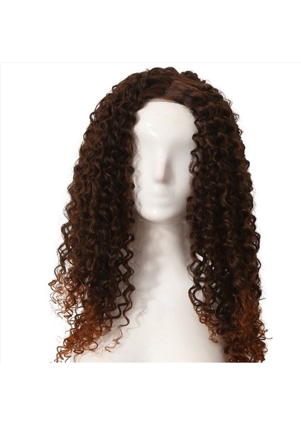 Avrupa ve Amerikalı Kadınlar 16INCH Kıvırcık Saç Kimyasal Elyaf Küçük Alan El Dokunmuş Peruk Kahverengi Kadın Dantel Ön Peruklar (Yurt Dışından) indirimleri