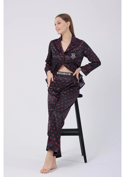 Yılbaşına Özel Kalpli Kadın Pijama Takımı fiyatları
