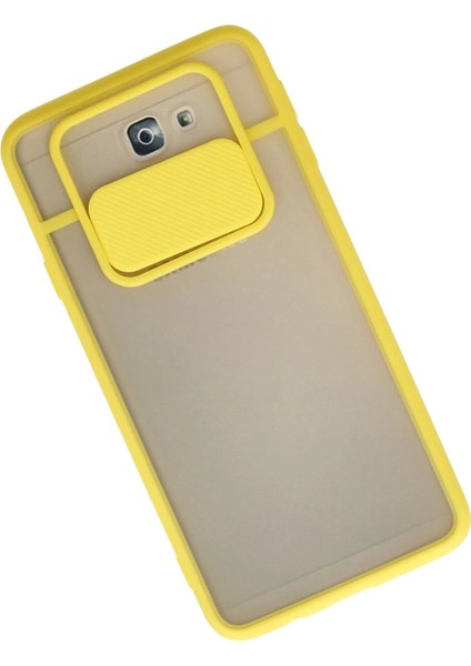 Samsung Galaxy J7 Prime Kılıf Palm Buzlu Kamera Sürgülü Silikon - SARI-(5796) - X079I245-R900 fiyatları