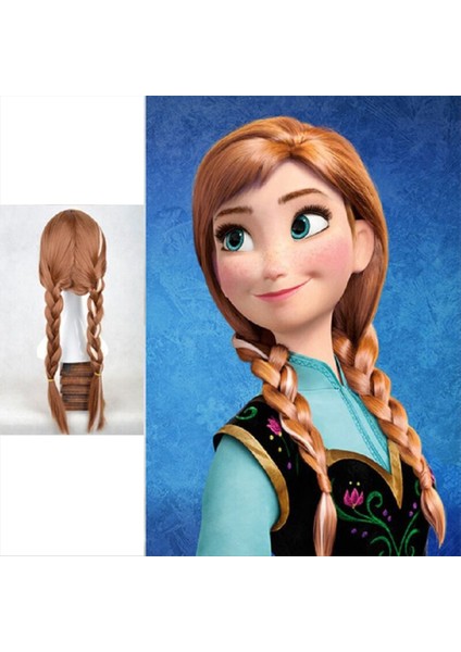 Cos Wig &quot Dondur&quot Anna Çift Kırbaç Elsa Prenses Çocuk Cadılar Bayramı Peruk (Yurt Dışından) indirimleri