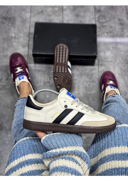 Bağcıklı Unisex Spor Sneaker Ayakkabı-Bej-Siyah modelleri