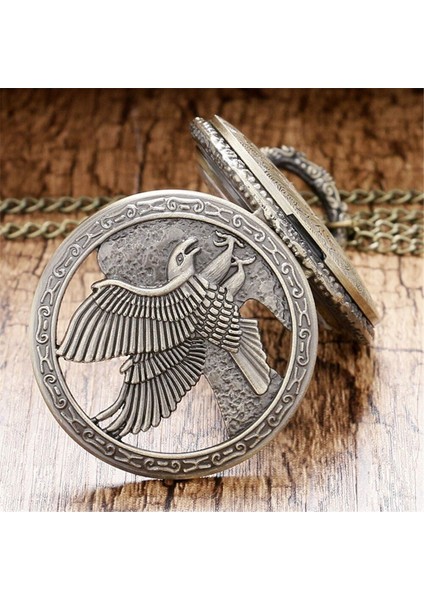 Retro Kartal Kabartmalı Quartz Köstekli Saat modelleri