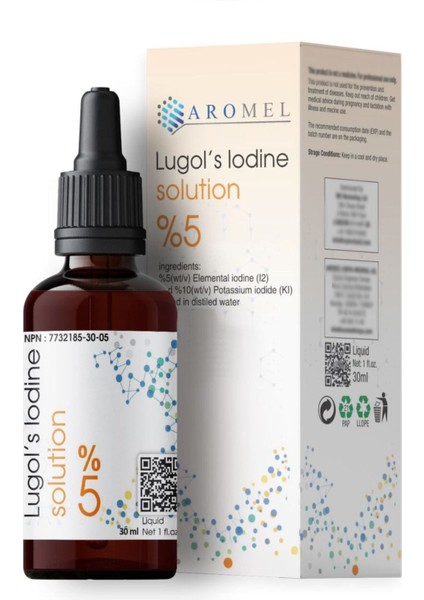 Iyot Damlası %5 Lik 30 ml , Lügols Iodine Solution, Lügol Çözeltisi %5 Lik