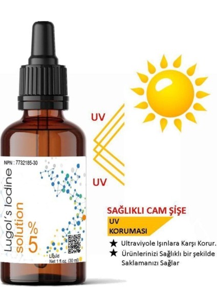 Iyot Damlası %5 Lik 30 ml , Lügols Iodine Solution, Lügol Çözeltisi %5 Lik fiyatları