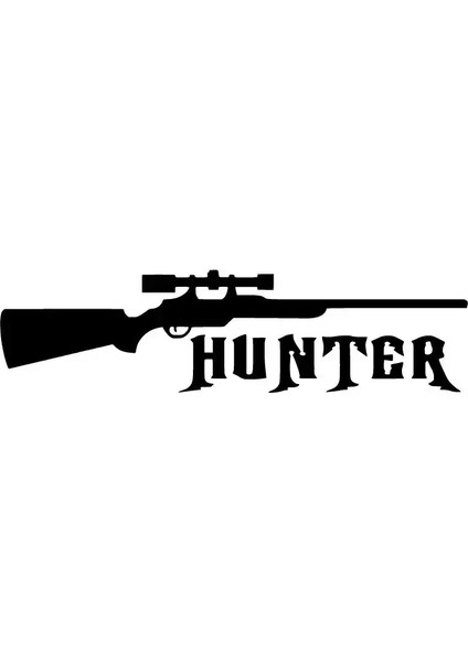 Hunter Tüfeği Duvar Dekor Sticker 40 x 12 cm